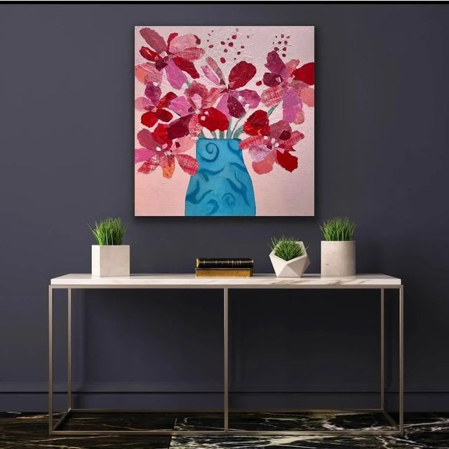 Contemporary "Bloom" Contemporary Still Life Collage Painting by Tracy Allegro For Sale - Image 3 of 4