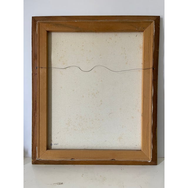 Modern 1980s Original oOil on Canvas Bouquet of Lilacs Painting For Sale - Image 3 of 5