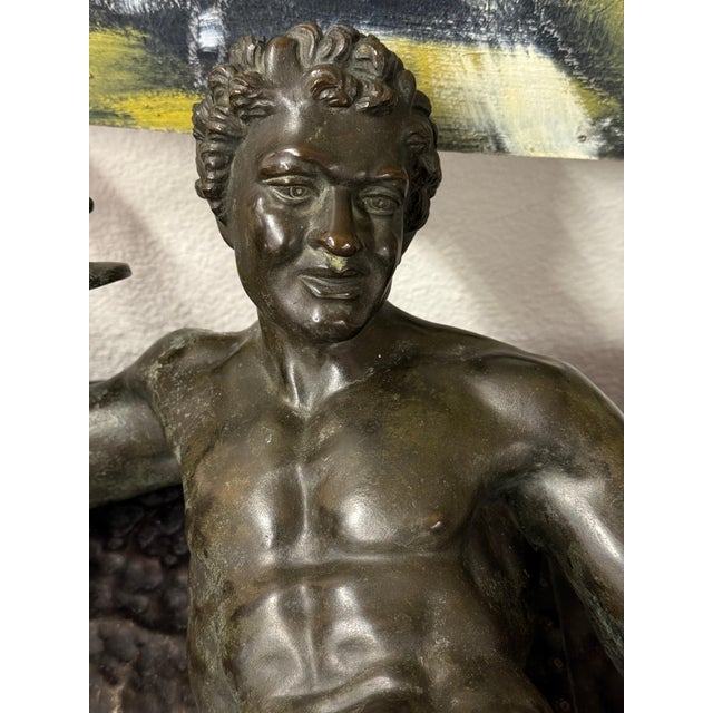 19th Century Grand Tour Neo Classical Bronze of Dancing Faun with Cymbals For Sale - Image 10 of 18