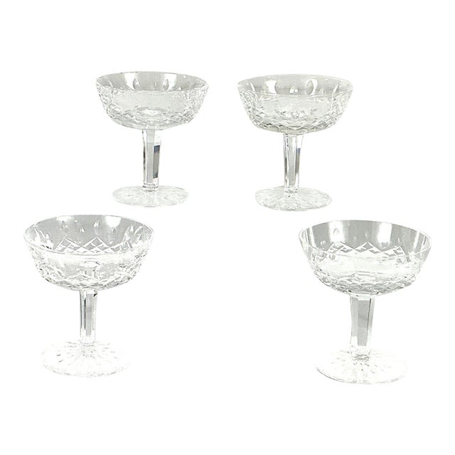 1990s Waterford Crystal of Ireland-“ Lismore” Champagne Coupes - Set of Four For Sale