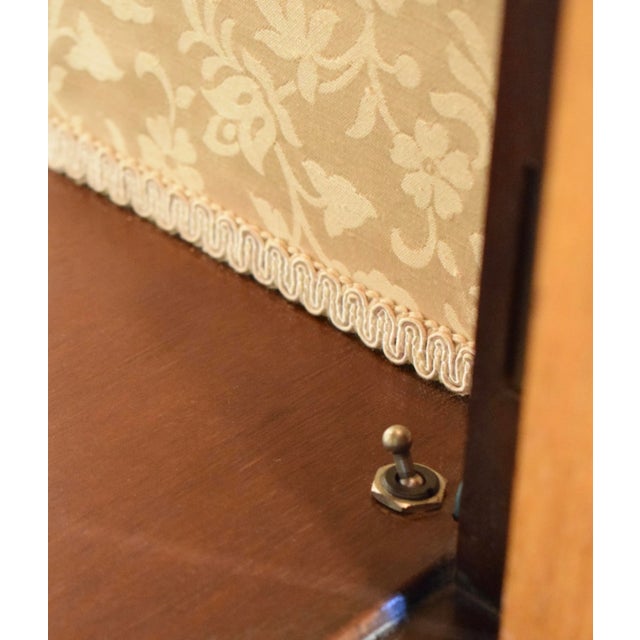Sienna English Regency Mahogany Bookcase China Cabinet With Brass Lattice Doors For Sale - Image 8 of 12