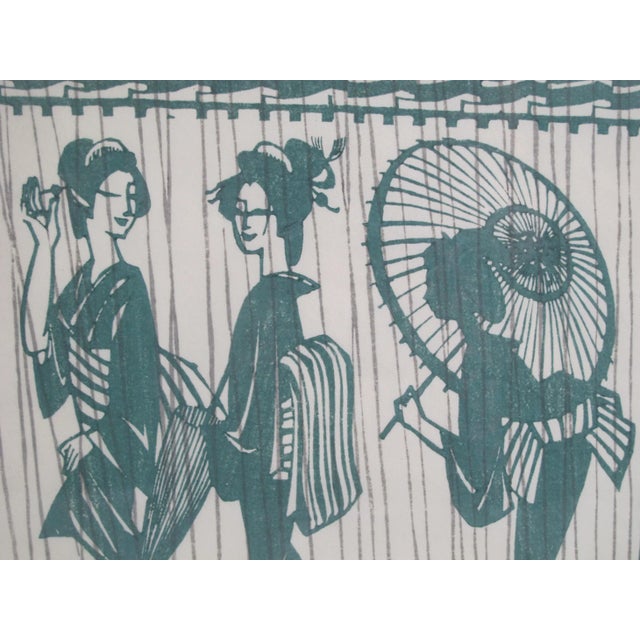 Japanese Masayuki Miyata Beautiful Japanese Women Signed Masakazu Kuwata Woodblock Print For Sale - Image 3 of 5