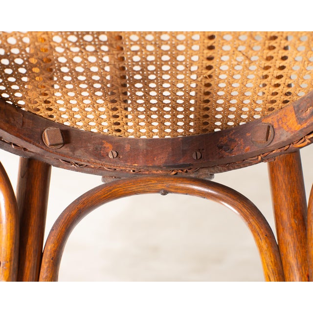 Pair of J & J Kohn Thonet Bentwood Cane Viennese Café Chairs For Sale - Image 9 of 17