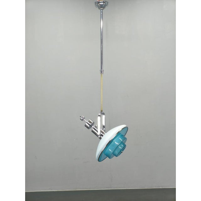 Bauhaus Bauhaus Adjustable Ceiling Light in Brass and Glass from Otto Mueller, 1930s For Sale - Image 3 of 17