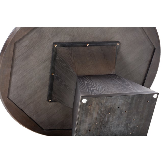 Nolan Black Round Wood Dining Table For Sale In Los Angeles - Image 6 of 9