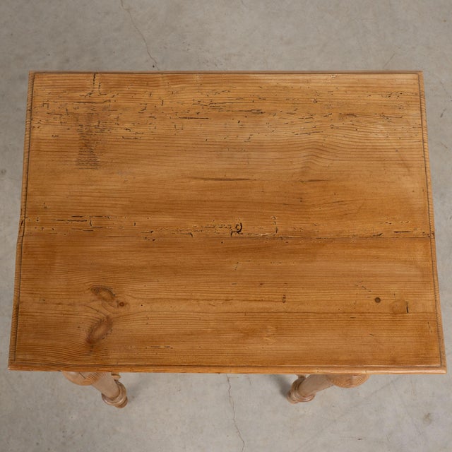 Farmhouse Early 20th Century Small Danish Pine Side Table With Drawer For Sale - Image 3 of 14