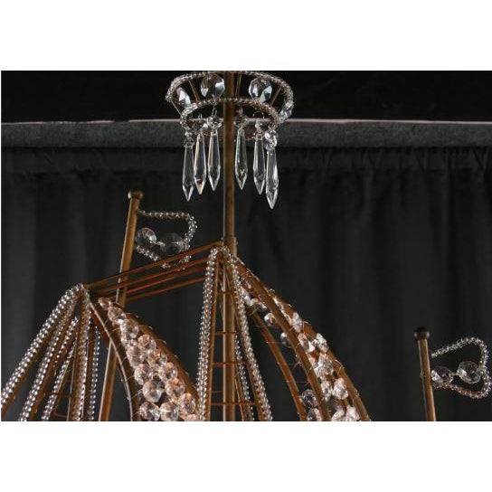 Bronze Reselling Large Early 21st Century Sailing Ship Crystal Chandelier 4 Lights For Sale - Image 8 of 9