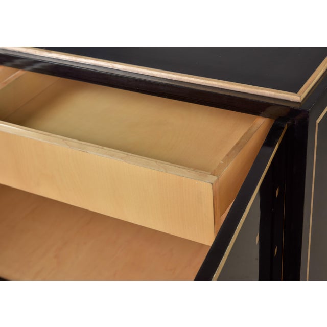 Italian 1980s Deco Inspired Black and Birch Cabinet For Sale - Image 12 of 12