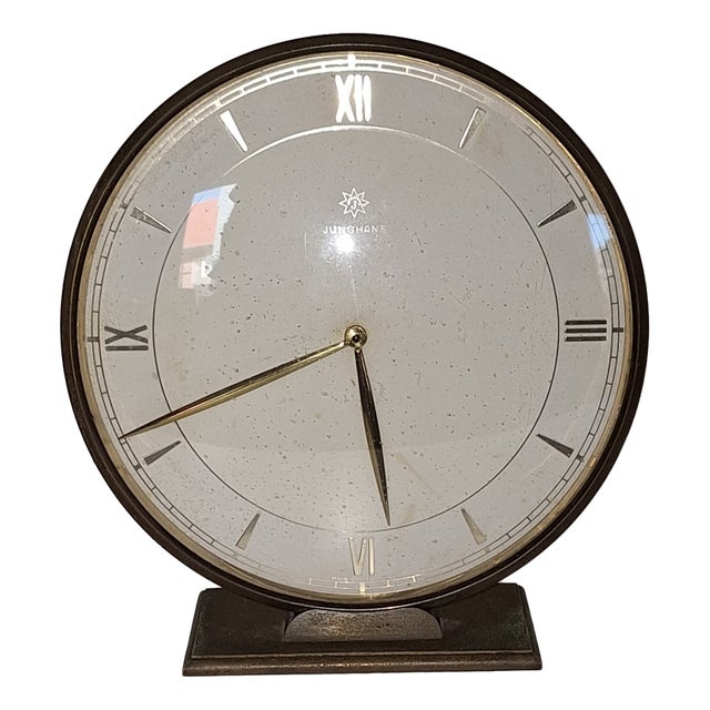 Vintage German Art Deco Table Clock by Junghans, 1930s For Sale