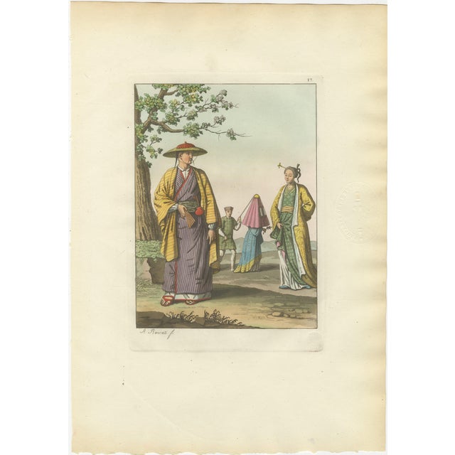 Ferrario, Japanese Costume Scene, Edo Period, 1815, Print For Sale