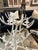 Large White Painted Faux Buckhorn Chandelier For Sale - Image 4 of 9