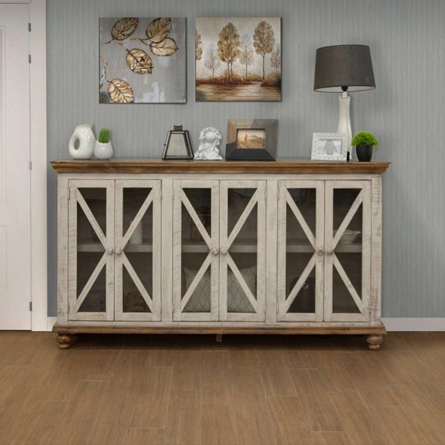 2020s Bayshore 6 Door Crossbar Sideboard - Gray - 72" For Sale - Image 5 of 5