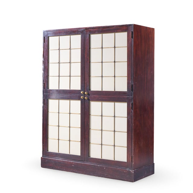 Brown Thomas Pheasant for Baker Mahogany, Brass and Leather Cabinet - Pair For Sale - Image 8 of 12