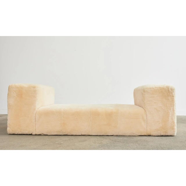Martyn Lawrence Bullard Martyn Lawrence Bullard Faux Fur Sheepskin Daybed Settee For Sale - Image 4 of 13