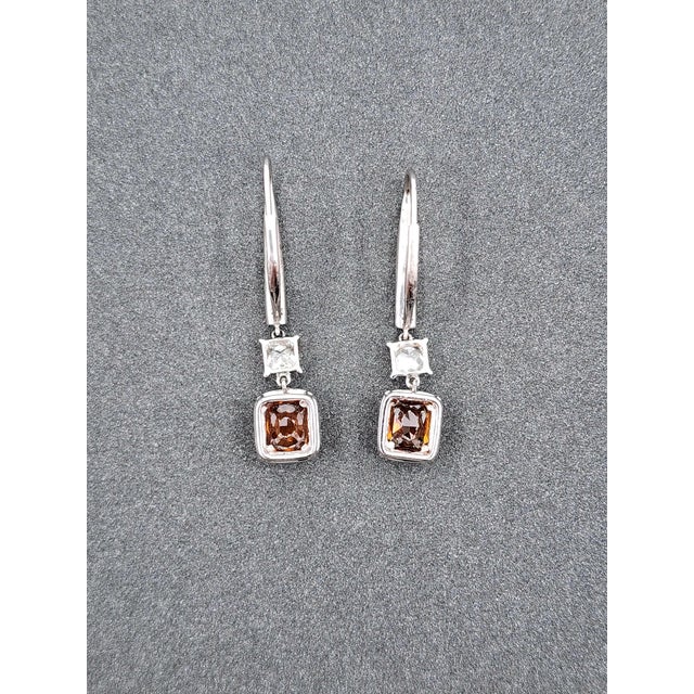 2.02 Ct Natural Fancy Orange & Diamond Dangle Earrings - 2 Pieces For Sale In Chicago - Image 6 of 7