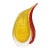 Mid-Century Modernist Hand-Blown Teardrop Form Glass Vase in Yellow and Scarlet For Sale