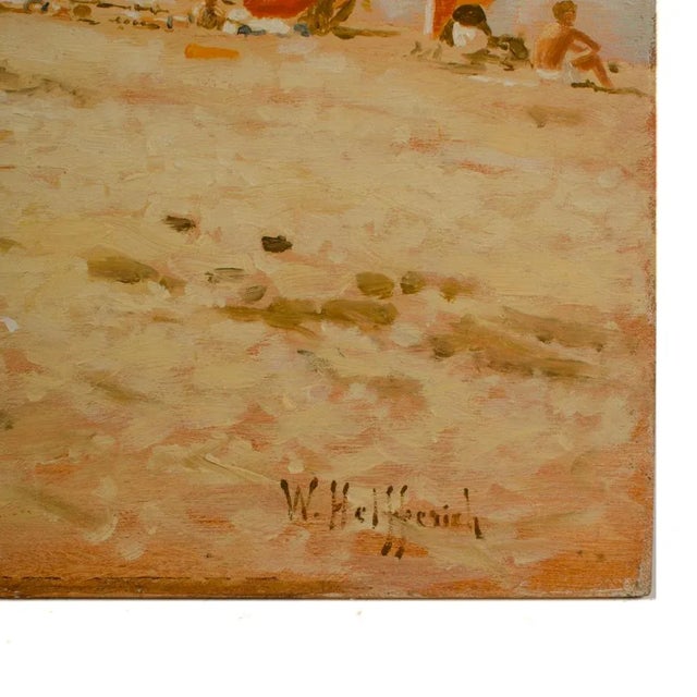 Early 20th Century European Beach Scene Oil Painting by Willem Helfferich For Sale - Image 10 of 13