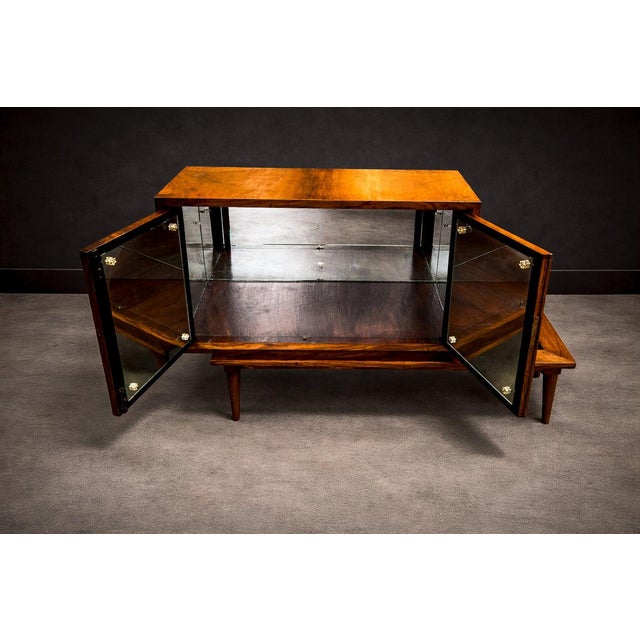 Bar with Side Table in Hardwood & Glass, Branco e Preto, 1950s - Lot 383A For Sale - Image 10 of 14