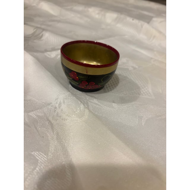Vintage Soviet-Era Khokhloma Wooden Shot Glasses - Set of 14 For Sale - Image 4 of 5