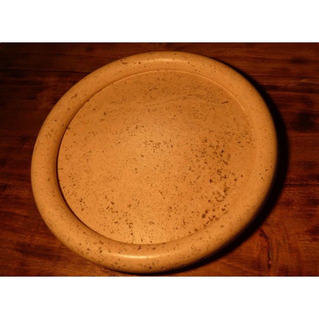 Ivory Italian Travertine Dish by Pier Alessandro Giusti, Egidio Di Rosa for Up & Up, 1970s For Sale - Image 8 of 11