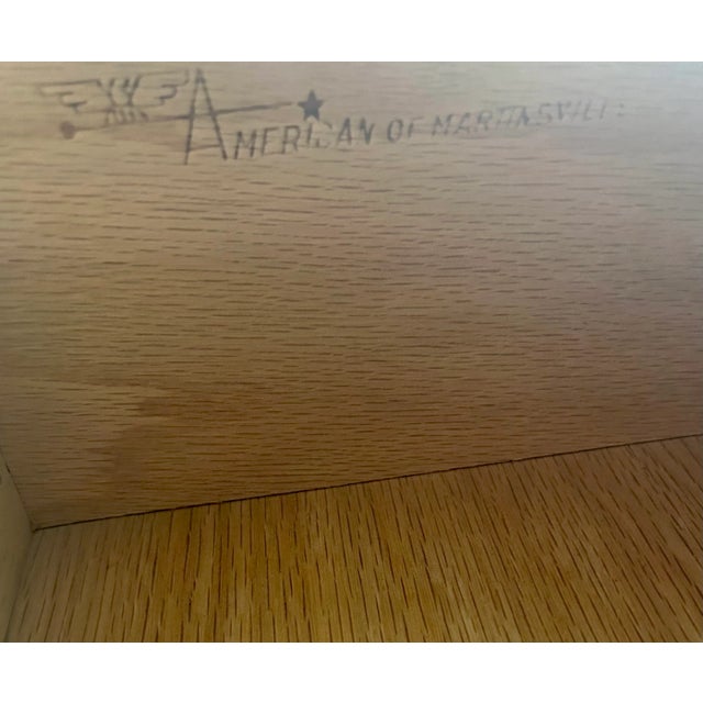 Vintage Chinoiserie Faux Bamboo Two Drawer End Table by American of Martinsville For Sale In Palm Springs - Image 6 of 10