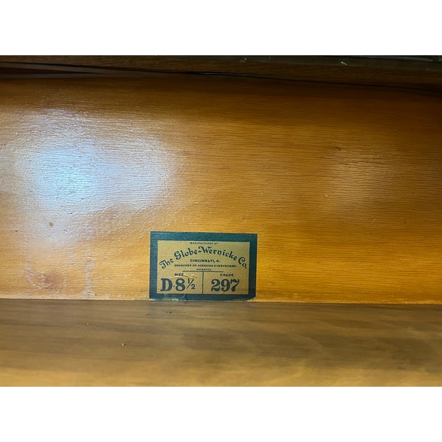Antique 3 Stack Oak Barrister Bookcase With Drawer by the Globe Wernicke Co. For Sale - Image 12 of 12