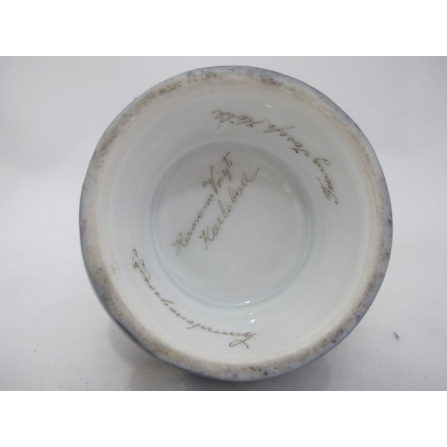 19th Century Art Nouveau Hans Heiling Karlsbad 19thc Gilt Hand Painted German Landscape Porcelain Pitcher For Sale - Image 9 of 11