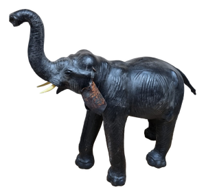 Omersa Leather Elephant with Glass Eyes from Liberty's London, 1930s