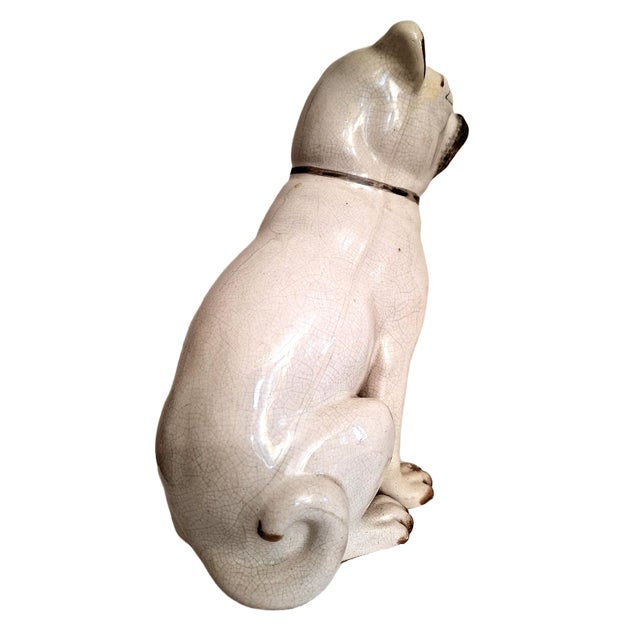 Cream Antique Pair of Staffordshire Pug Dogs For Sale - Image 8 of 17