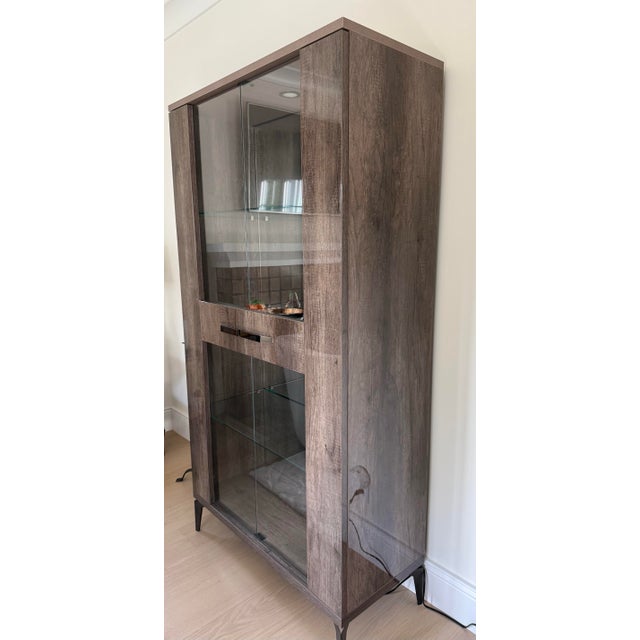 Scandanavien Design Italian Alf Italia Curio Cabinet. This gorgeous Italian glass vitrine is a unique functional...