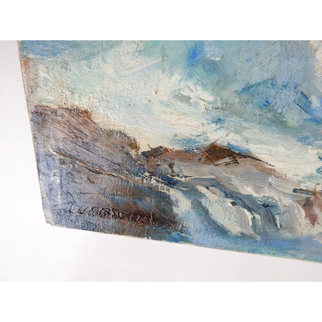 Vintage mid 20th century impressionist oil on canvas California seascape painting by Lupe Chown (1918 - 2002) California....