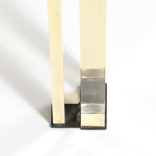 Mid-Century Rectilinear Brass & Lucite Glass Top Cocktail Table by Maison Jansen For Sale - Image 11 of 13