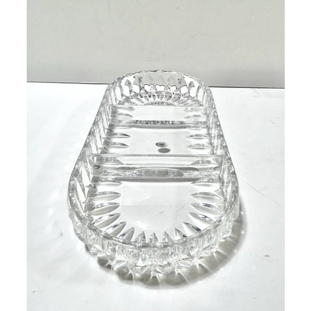 1980s Gorham Crystal Divided Serving Platter Candy Dish For Sale - Image 5 of 11