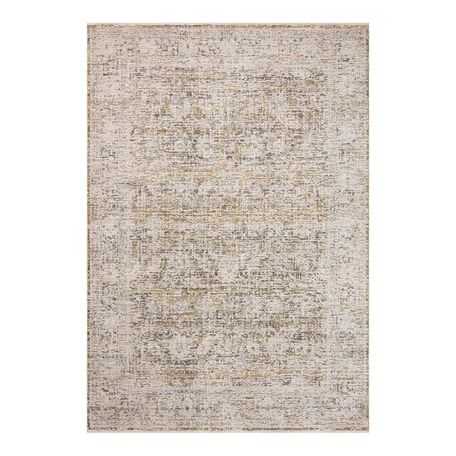 Amber Lewis x Loloi Alie Gold / Beige 5'-3" x 7'-9" Area Rug For Sale