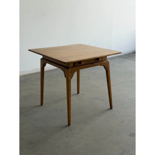 Antique Honey Oak Table With Center Drawer For Sale - Image 11 of 18