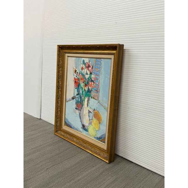 French Alain Rousseau Floral Still Life Expressionist Oil Painting, Signed For Sale - Image 3 of 12
