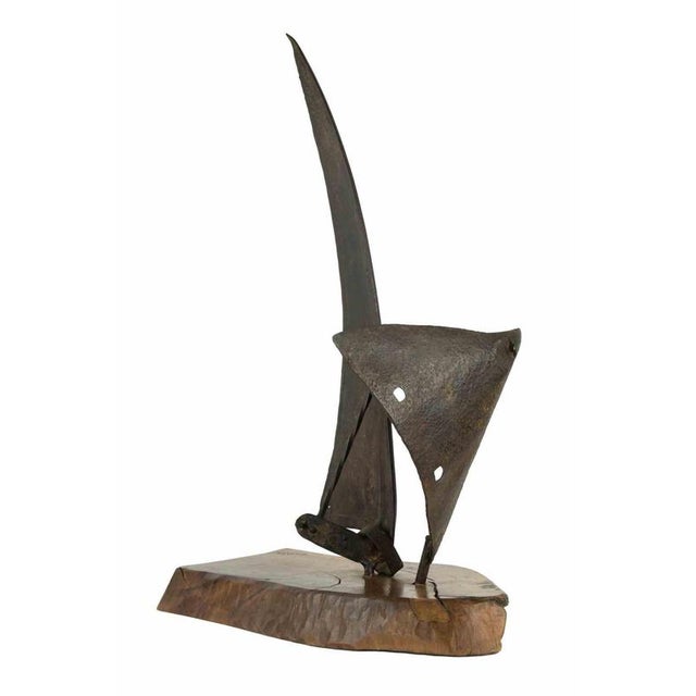 Tatiana Pomus, The Sails Iron Sculpture, Contemporary, Signed, 1974, 74x27 Cm, 1970s, Iron For Sale - Image 4 of 7