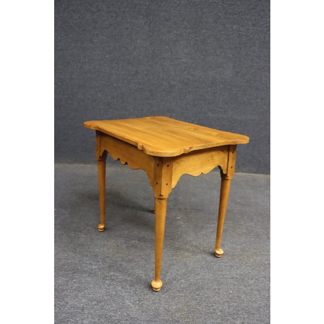 Wood Ethan Allen Maple Queen Anne Style Side Table For Sale - Image 7 of 14