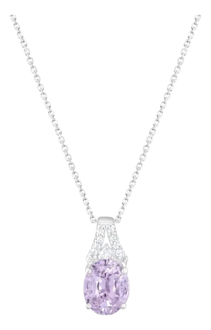 Amethyst Diamond Pendant 2.53cttw 14k White Gold 16"