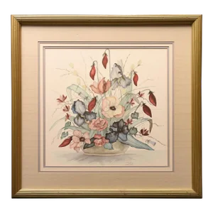 1970s Floral Harmony, Framed