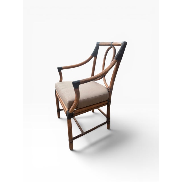 Set of Late 20th Century 6 McGuire Bamboo & Rattan Loop-Back Dining Armchairs For Sale - Image 9 of 17