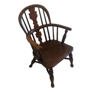 Antique Georgian Elm Children's Windsor Armchair, 1800 For Sale