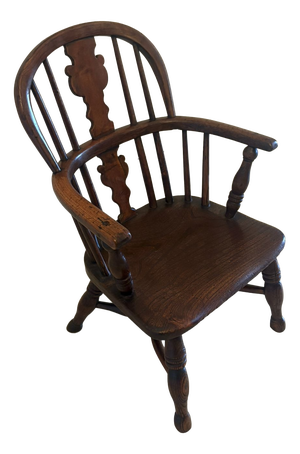 Antique Georgian Elm Children's Windsor Armchair, 1800