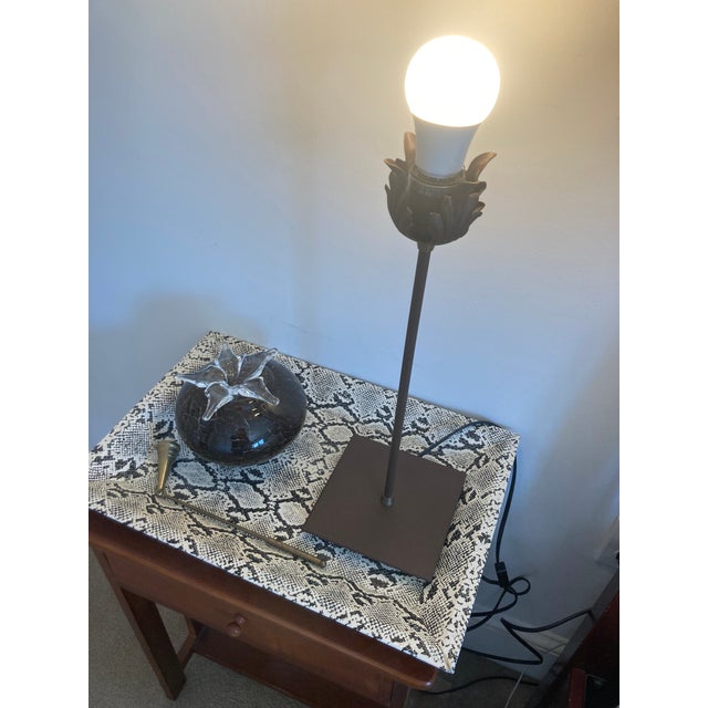 Contemporary Adam Jackson Pollock Fire Farm Table Lamps For Sale - Image 3 of 10