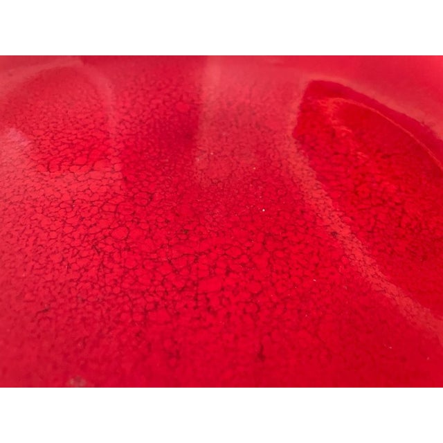 Plate in Red Ceramic, 1960 For Sale - Image 5 of 12