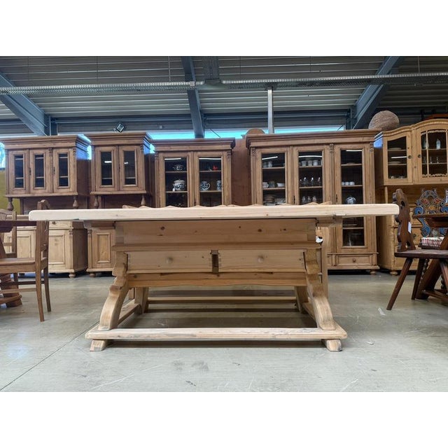 Rustic Farmhouse Table in Spruce For Sale - Image 15 of 15