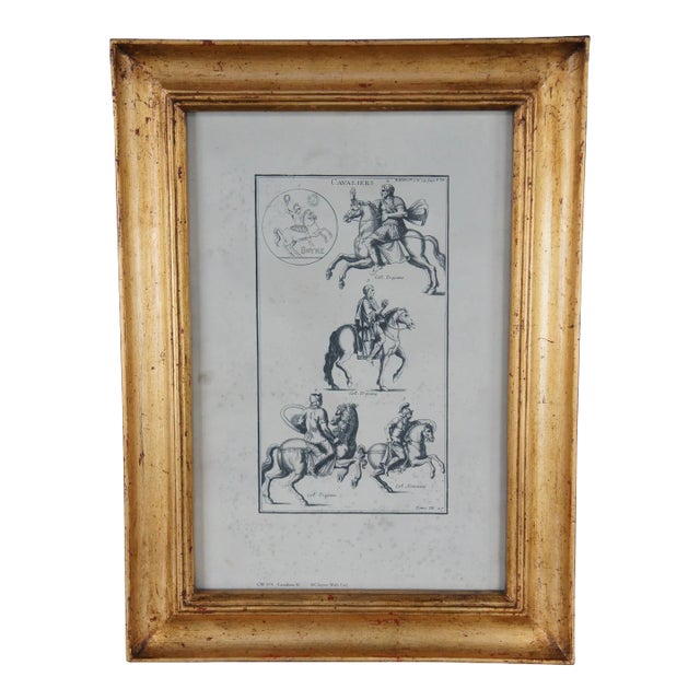 Trevor James Company Cavaliers Antiqued Etching Roman Horse Riding Framed 22" For Sale