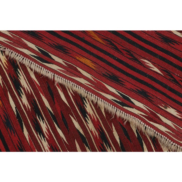 Antique Persian Kilim Runner in Red With Colorful Serrated Stripes - Rug & Kilim For Sale In New York - Image 6 of 6