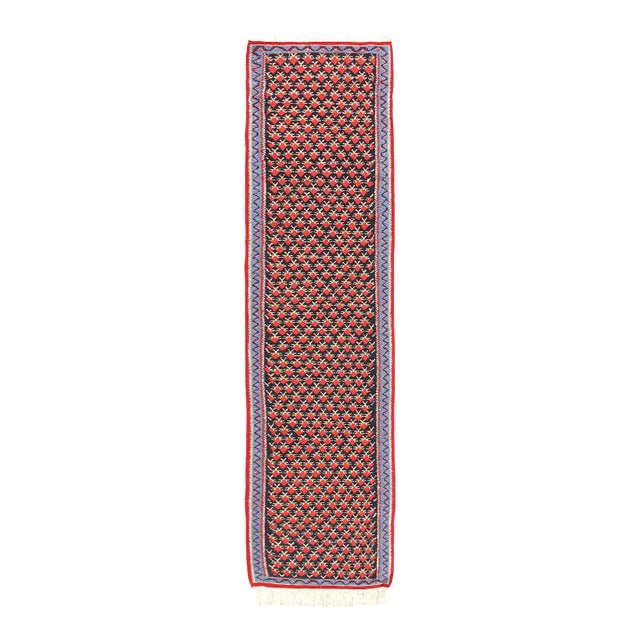 Pasargad DC Fine Hand Knotted Flat Weave Senneh Runner Rug For Sale