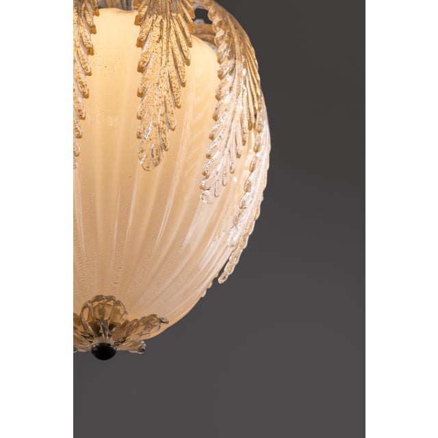 Beige Art Deco Murano Glass Art Stained Lantern by Archimede Seguso for Seguso, 1950s For Sale - Image 8 of 13